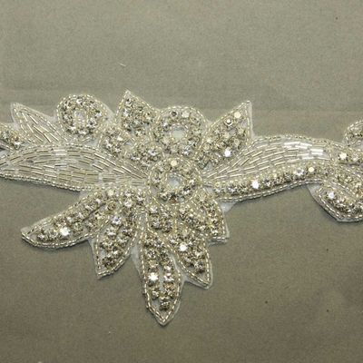 Abstract hair craft crystal rhinestone applique glass iron on applique patch