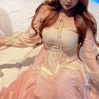 Plus Size Women French Luxury Elegant Lotus Petal Flowers Gradient Strap Dress & Cardigan Two Piece Set - Thumbnail 8