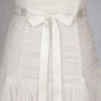 3 yards 2" White/Ivory Satin Ribbon Sash Dress Cake Belt - Thumbnail 1