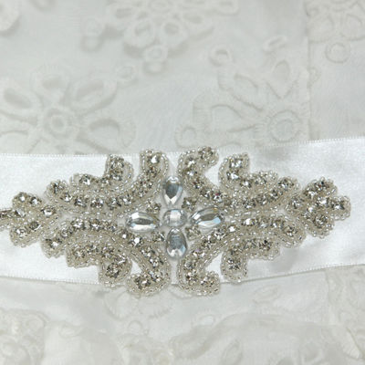 3 yards 2" rhombus rhinestone crystal dress sash belt