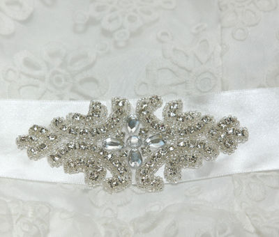 3 yards 2" Rhombus Rhinestone Crystal Dress Sash Belt