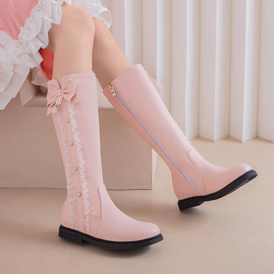 New fashion bow lace pearl boots