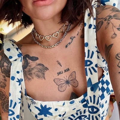 HOLLOW HEART NECKLACE SET / 2 pcs