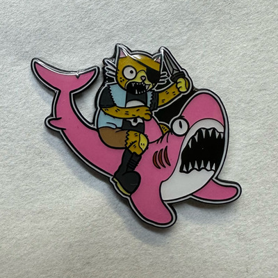 SHARK RIDER  Enamel Pin (PINK)