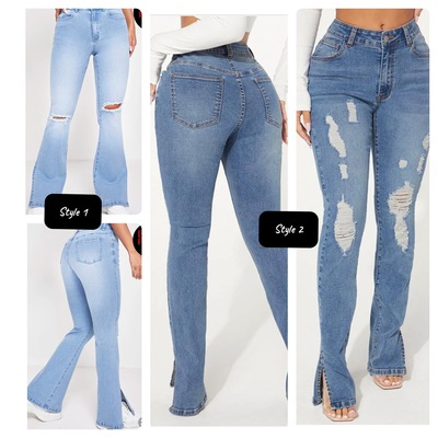 Denim Split Jeans-TD