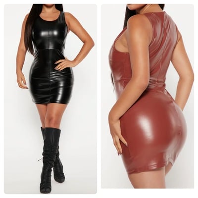 Faux leather bodycon-td - Thumbnail 1