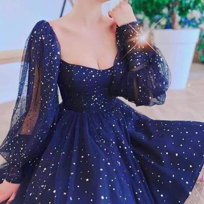 A-line blue short homecoming dresses graduation dress  - Thumbnail 3