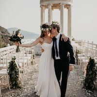 Simple A Line V Neck Straps Chiffon Long Wedding Dress, Beach Wedding Dresses - Thumbnail 1