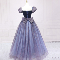Purple Tulle Long Prom Dresses, A-Line Formal Evening Dresses - Thumbnail 4