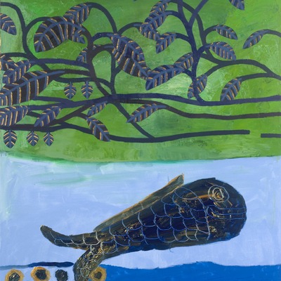 Photo print: 1 big fish with stones in the ocean