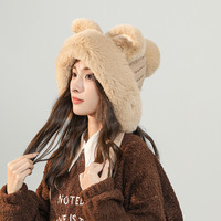 Fluffy fox ears knitted woolen hat - Thumbnail 5