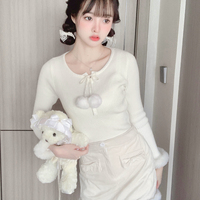 Korean Girl Women Cute Fashion Bow Pink Velvet Cool Chic Summer Spring Autumn Winter Short Mini Skirt - Thumbnail 6