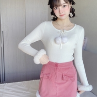 Korean Girl Women Cute Fashion Bow Pink Velvet Cool Chic Summer Spring Autumn Winter Short Mini Skirt - Thumbnail 9