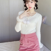 Korean Girl Women Cute Fashion Bow Pink Velvet Cool Chic Summer Spring Autumn Winter Short Mini Skirt - Thumbnail 8
