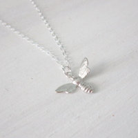 Little silver bee on sterling silver chain  - Thumbnail 1