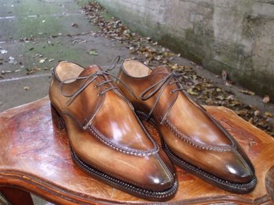 Hot Sale Christmas Brown Split Toe Style Shoes, Handmade Genuine Leather Attractive Formal Wear Shoes