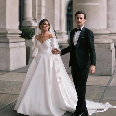 Princess ball gown off the shoulder satin long wedding dresses