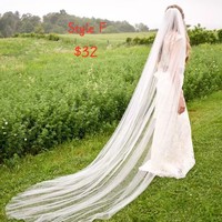 SP1670,Sweet Wedding Veil,Different Style Wedding Veil(Contact customer change the price for style) - Thumbnail 4