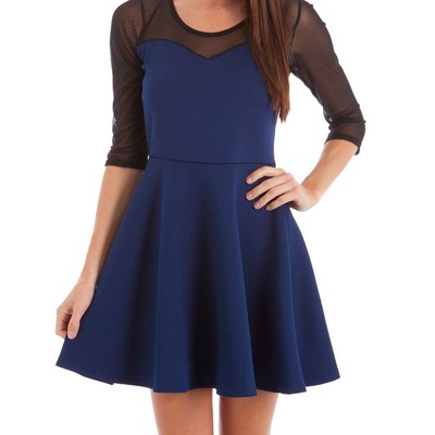 Navy skater dress