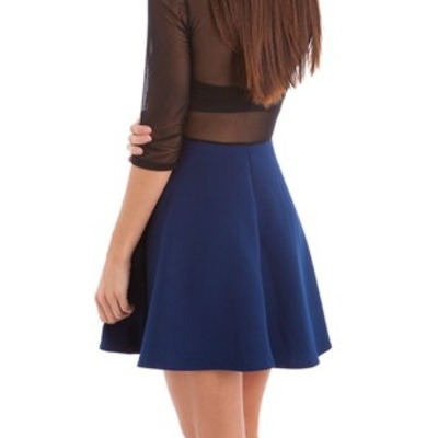 Navy skater dress
