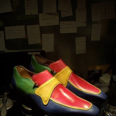 Handmade men's attractive multi colour leather shoes, moccasin formal wear shoes