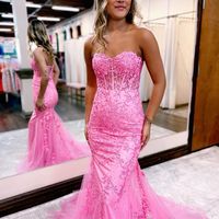 Sweet Mermaid Sweetheart Lavender Long Prom Dresses with Lace - Thumbnail 2