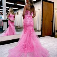 Sweet Mermaid Sweetheart Lavender Long Prom Dresses with Lace - Thumbnail 3