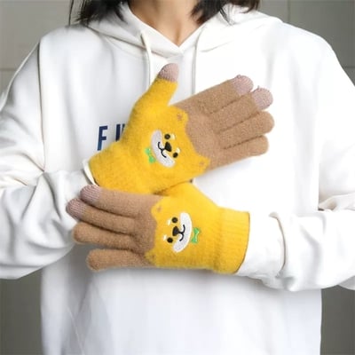 Cute bear fleece warm gloves