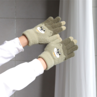 Cute Bear Fleece Warm Gloves - Thumbnail 5