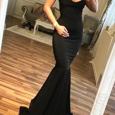 Gorgeous spaghetti-straps mermaid black prom dress - Thumbnail 3
