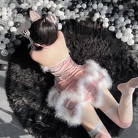 Sexy Pink Furry Bunny Dress - Thumbnail 4