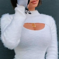 Elegant Temperament Fashion Women'S Long Sleeved White Dress - Thumbnail 2