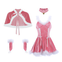 Pink Hooded Bunny Christmas Cosplay Dress - Thumbnail 6