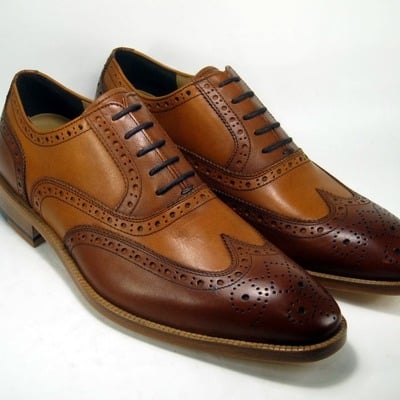Decent wear men's two tone oxfords style hand stitch leather lace up office wear shoes - Thumbnail 3