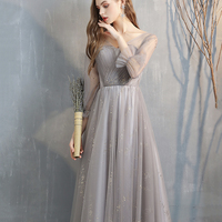 Cute Tulle Long Prom Dress Simple Evening Dress - Thumbnail 5