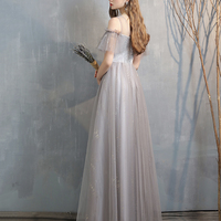Cute Tulle Long Prom Dress Simple Evening Dress - Thumbnail 6