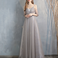 Cute Tulle Long Prom Dress Simple Evening Dress - Thumbnail 8
