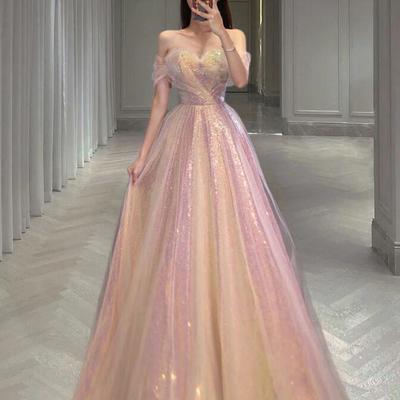 Unique a line sequin formal prom dresses - Thumbnail 1