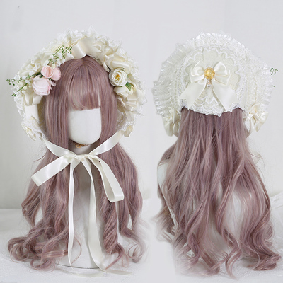 Sweet lily of the valley victorian women flower decorated straw bonnet hat