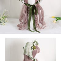 Sweet Lily of the Valley Victorian Women Flower Decorated Straw Bonnet Hat - Thumbnail 1