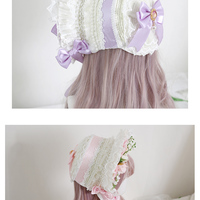 Sweet Lily of the Valley Victorian Women Flower Decorated Straw Bonnet Hat - Thumbnail 5