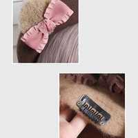 Cute Teddy Bear Ears with Bow Fall Autumn Winter Painter Beret Hat - Thumbnail 8