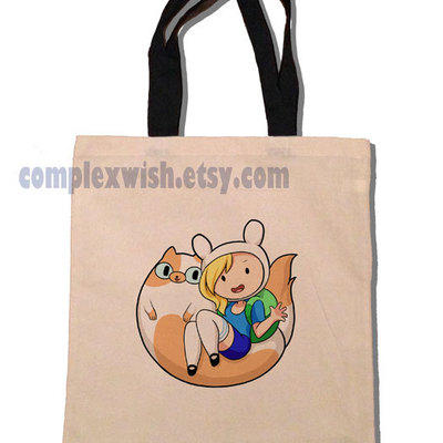 Adventure time cotton tote - fiona and cake - Thumbnail 4