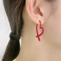 Heart Dangle Drop Earrings - Thumbnail 1