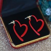 Heart Dangle Drop Earrings - Thumbnail 2