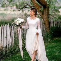 Vintage Modest Long Sleeves Mermaid Lace Wedding Dresses  - Thumbnail 2