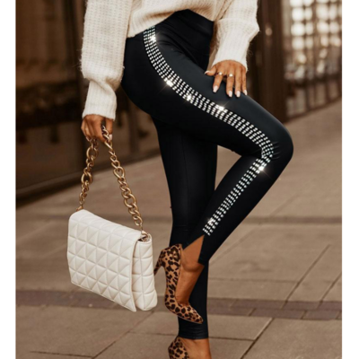 Fashion women's wear hot drilling tight fitting pants