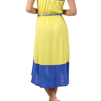 Two-tone Belted A-line Dress  - Thumbnail 2