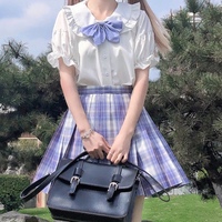 Spring Summer Japanese School Uniform Fresh White Short Sleeve Long Sleeve Blouses T Shirts - Thumbnail 7