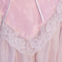 European French Women Girl Elegant Lace Corset Victorian Bow Princess Fairytale Strap Pink Long Dress - Thumbnail 9